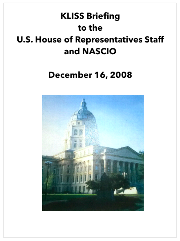 KLISS Briefing to U.S. House Staff Cover 2008