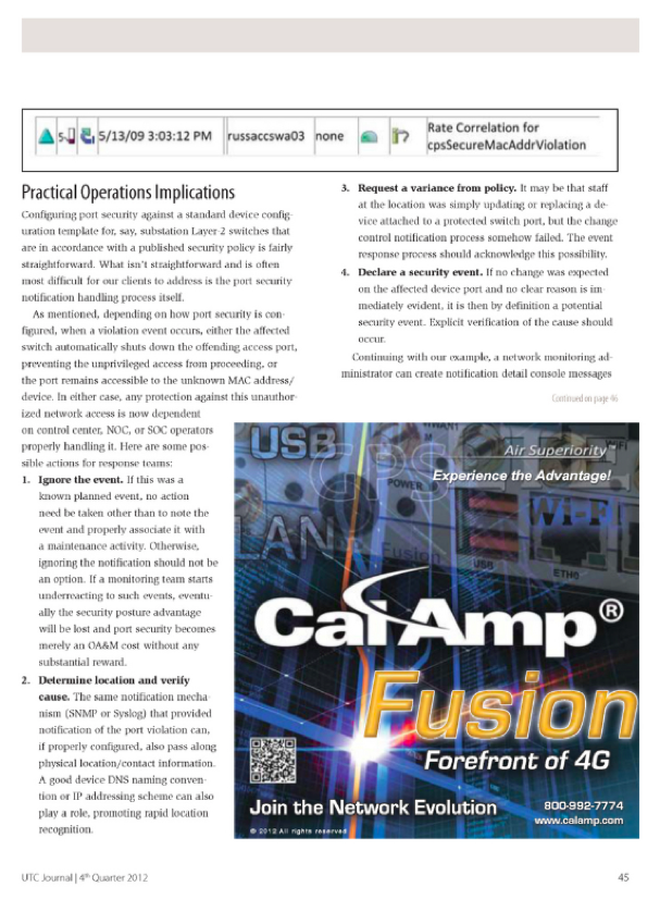 UTC Port Security Page 5